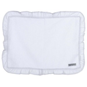 Komplet 6 bawełnianych podkładek z falbaną INFINITY białe