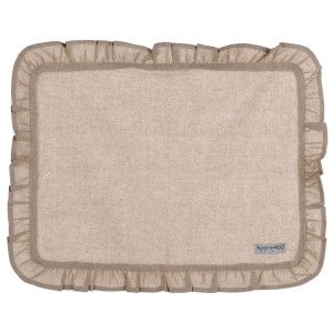 Komplet 6 bawełnianych podkładek z falbaną INFINITY beżowe