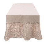 Bawełniany bieżnik z falbaną TINTORETTO beżowy