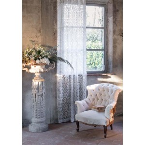 Haftowana firana DENTELLE 1 beżowa Blanc MariClo'