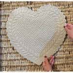 Bawełniana podkładka serce AMORE beżowa Blanc MariClo'