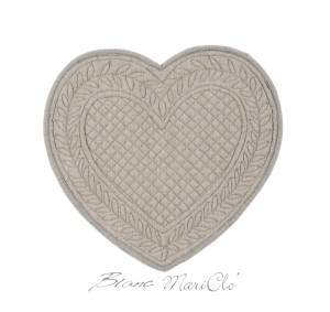 Bawełniana podkładka serce CUORE beżowa