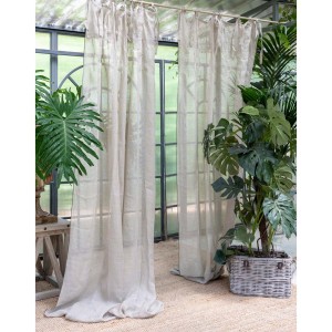 Lniana firana z haftem  NATURAL VIEW II Blanc MariClo'